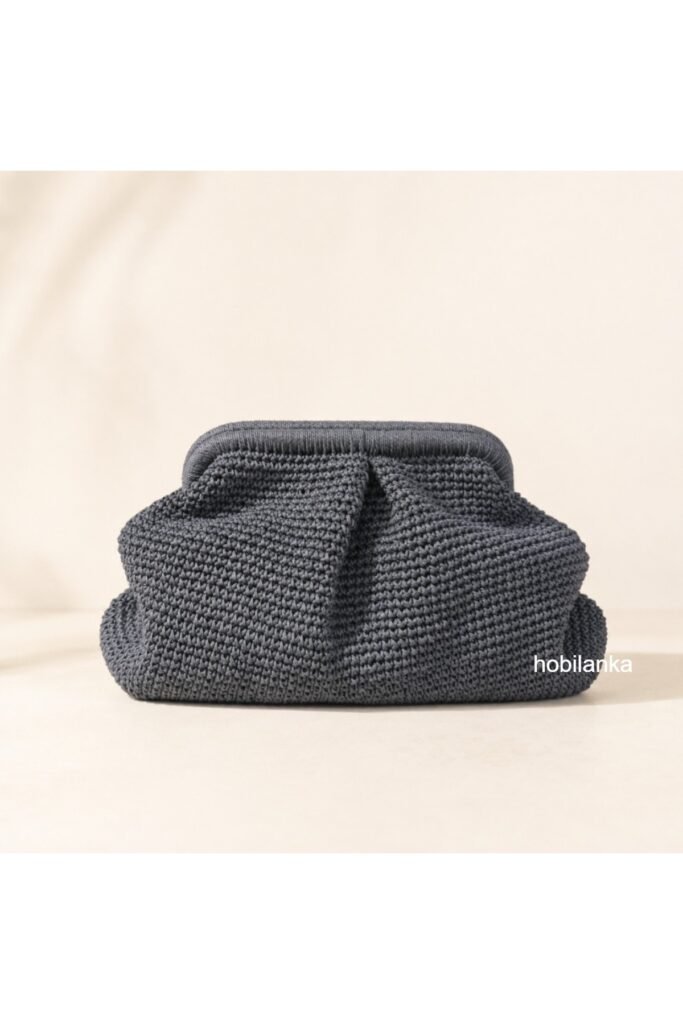 el yapımı hasır burslu clutch çanta