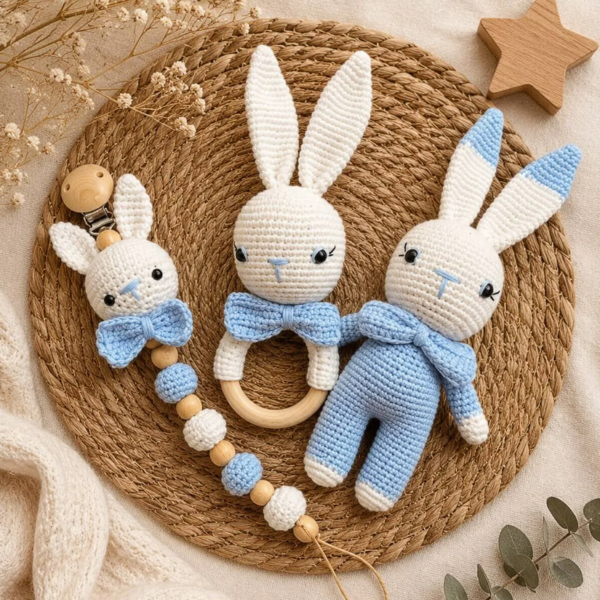 AMİGURUMİ YENİ DOĞAN SET TAVŞAN