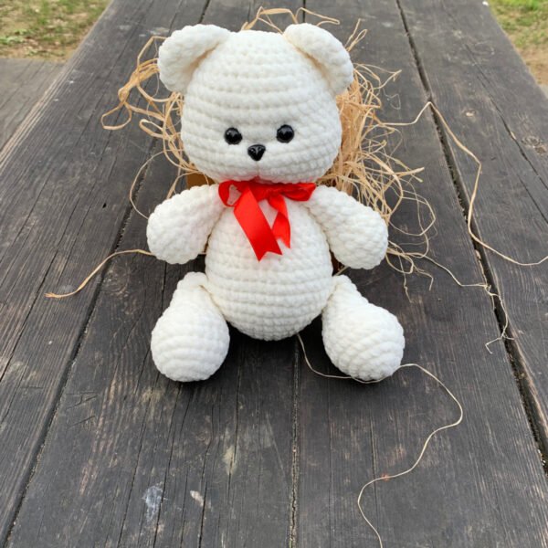 El Yapımı Amigurumi, Doldurulmuş Oyuncak, Tığ İşi Ayı, Yumuşak Oyuncak, Kadife Ayı,30 cm,11,8 inç